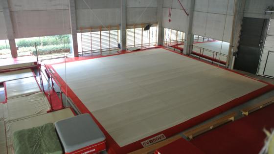 een foto van de gymzaal van Sportpunt 1 in Zwevegem
