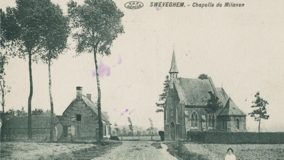 Postkaart van de Kapel Milanendreef uit 1913