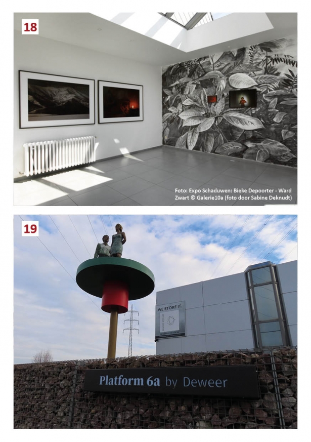 Een collage met foto's van galerie 10a en Platform 6a